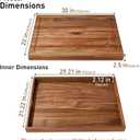 Acacia Wood Stove Cover for Gas & Electric Burners, 29.21x21.22x2.12'' (Inner) Noodle Board with Handles, Cutting Board with Juice Groove, Serving Tray (Natural Acacia)