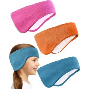JenPen 3 Pcs Double-layer Ear Warmer for Kids Headband-knit Fuzzy Lined Winter Ear Muffs Cover for Boys Girls Ski Cycling