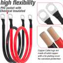 6 AWG Battery Cable 6AWG Gauge Battery Inverter Cables for Automotive Solar Marine Boat RV Car Motorcycle (6 AWG, 20in, 3/8")