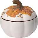 Pfaltzgraff Autumn Berry Covered Pumpkin Bowl, Holds 20 Ounces, Cream