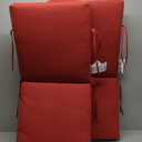 ARDEN Outdoor Midback Chair Cushion, 18 x 16.5, Rain-Proof, Fade Resistant 18 x 16.5, Ruby Red Leala, Set of 2