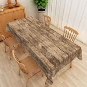 Brown Wood Grain Rectangle Tablecloth 70x120 Inch Rustic Natural Wooden Fabric Table Cloth Polyester Wrinkle and Oil Resistance Reusable Table Cover for Cottage Garden Theme Party Dining Decor