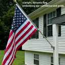 American Flags for Outside 3 x 5 FT, 100% Polyester Heavy Duty US Flag for High Wind Outdoor, Fade Resistant & Waterproof USA Flag with Embroidered Stars, Sewn Stripes, Brass Grommets