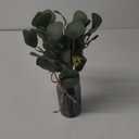 Briful Artificial Eucalyptus Stems in Black Glass Vase with Faux Water, 14" Fake Plant Eucalyptus Leaves for Home Office Farmhouse Wedding Centerpiece Décor