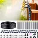 Thiswing 360 Adjustable Drip Irrigation System - 100 FT Garden Watering System with 32 Nozzles, Raised Bed Sprinkler Irrigation System, Garden Mister for Yard, Lawn, Plants, 5/16" Tubing