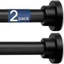 ENJOYBASICS 2 Pack Adjustable Spring Tension Curtain Rods 32 to 54 Inches, Stainless Steel Matte Black Shower Rod No Drilling for Window, Bathroom, Closet, Room Divider, 7/8" Diameter