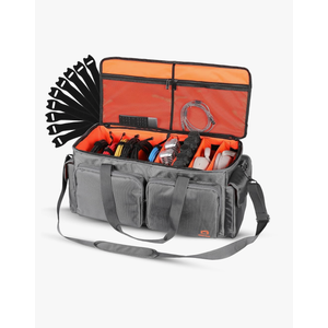 Heavy Duty - DJ Cable Bag Organizer with Detachable Dividers – Travel Gig Bag – Case for Equipment - Music Equipment & Accessories - Heavy Duty Exterior & Padded Nylon Interior