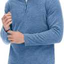 TACVASEN Mens Quarter Zip Sweatshirt Long Sleeve Pullover 1/4 Zip Up Golf Shirt for Men Winter Fleece Lined Thermal Sweater (Blue, S)