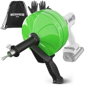 MEISTERFAKTUR drain snake [50FT] - with drill attachment - Ideal plumbing snake for sink and drain unblocking - Solid drain auger for real DYIs! (50 FT - 1/4 inch)