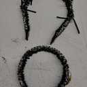 Sluxa Pearl Hairband for Women, Fashion Decorative Headband with Jeweled Designer Beads, 2pcs