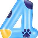 MTLEE Blue Dog Paw Candles Birthday Cake Decorations Cake Cupcake Topper for Boy and Girl Birthday Decoration(4)