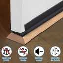 FoldTier 1 Pcs 1-3/4 x 32 Under Door Sweep for Exterior & Interior Doors Adjustable Double Bubble Draft Stopper for Door Bottom, Energy Efficient Slide to Install Blocks Dust/Insects/Noise(Black)