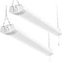 hykolity 4FT 120W LED Shop Light Linkable, 13000lm(400w Equivalent), 5000K Utility Shop Lights for Garages, Workshops, Basements, Hanging or FlushMount, with Power Cord and Pull Chain, ETL, 2 Pack