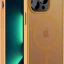Hualele Magnetic for iPhone 13 Pro Case,Compatible with MagSafe, Military Grade Dropproof Translucent Matte Hard Back Soft Edge Slim Phone Case iPhone 13 Pro Brown