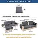 Eismodra Armrest Couch /Sofa /Backrest Covers,Anti-Slip Armchair Slipcovers for Dogs Cats Pet Loveseat Recliner Leather L Shaped,Dark Gray 28 x 28 Inches (Only 1 Piece)