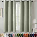 MIULEE Sage Green Blackout Curtains for Bedroom Living Room 63 Inches Long 2 Panels, Thermal Insulated Room Darkening Drapes Solid Grommet Top Noise Reducing Light Green Window Treatments 40x63 Inch