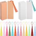3 x Bookmarks Craft Bookmarks with Colorful DIY Wooden String Kit for Painting Scrapbooking Gift Tags Journals Stationery 12 Blank Wood Creative Bookmark Making Set for Adults Artists Party Favors