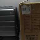 Expandable 20Inch Carry On Luggage Airline Approved - Top Opening Hardside Travel Suitcase Unbreakable -with Cup Holder,USB Charge,Side Pothook, 360Spinner Wheels, TSA Lock-Grey