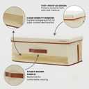 Fabric Storage Box with Clear Window & Handle, 4 Pack Large Foldable Portable Organizer Bin for Clothes, Bedding, Toys, Office Supplies