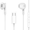 USB C Headphones for iPhone 17 16 15 Pro Max Plus iPad Pro USB C Earphones with Microphone Volume Control USB C Wired Earbuds USB Type C Earphone for Google Pixel 8 Samsung S25 S24 S23 S22 S21 S20 A55