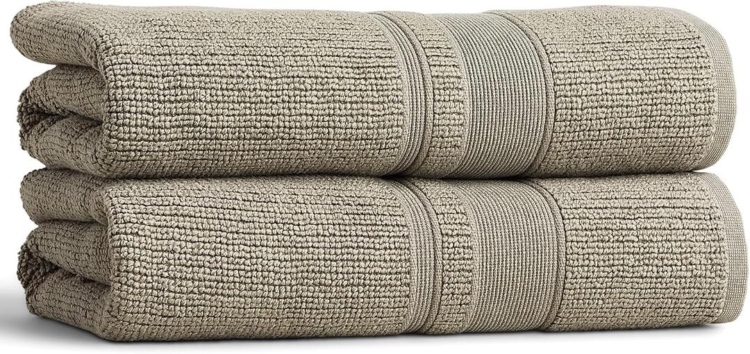 Preston Lane Douro Bath Towel Set 2 Pack Luxury Cotton Towels, Ultra Soft & Absorbent, Quick-Dry Spa-Quality Bathroom Towels, Made in Portugal, Eucalyptus 55 x 28
