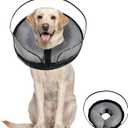 Inflatable Dog Cone Collar-Enhanced Anti-Licking Protective Cone with Adjustable Strap-Soft Dog Donut Collar Recovery Cone for Pets After Surgery(Grey, M)