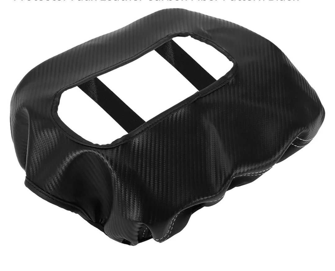 Car Center Console Lid Armrest Cover for Chevrolet Silverado 1500 14-18 Middle Console Pad Armrest Protector Faux Leather Carbon Fiber Pattern Black