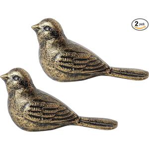 Notakia Cast Iron Bird Heavy Duty Door Stopper Avoid Drilling Holes with Handle Metal Antique Decorative Vintage Rustic Door Stopper for Office, Home, Bedroom and Exterior Doors (2Pcs Bronze Birds)