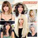 2 x Clip in Bangs, French Bangs Hair Clip, 360Cover Top Hair Toppers for Women with Thinning Hairs, 10 Inch Fake Bang Hairs Pieces for Women Daily Wear (Natural Black)