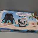 Ubekezele Snorkeling Gear for Adults Men Women,4 in 1 Snorkel Set with Panoramic View Diving Mask Anti-Fog Anti-Leak,Dry Top Snorkel,Fins and Travel Bag for Swimming,Snorkeling and Travel Diving (ML/XL, BLACK)