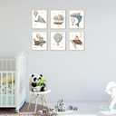 6pcs Ocean Animal Nursery Poster Wall Art Whimsical Whale Balloon Painting Picture Wall Decor Cute Animals Poster Print Artwork for Kids Bedroom Home Decoration (1216in)