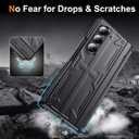 for Samsung Z-Fold-6 Pen Case: Slim Hinge Stand Case with Screen Protector - Support Wireless Charging - Soft Full Body Protective Phone Cover for Galaxy Z Fold6 Black