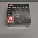 9 Pack Pre Wrap Tape, 9 Colors 2.76 Inch x 11 Yards Prewrap Athletic Tape for Hair Soccer, Pre Wrap Foam Tape, Soccer Pre Wrap Tape, Prewrap Headbands for Hair (Blue, pink, purple, white, red, black, skin, green, yellow)