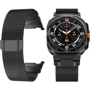 KADES Magnetic Milanese Loop Strap for Galaxy Watch 8 40mm 44mm/ Watch 8 Classic 46mm Watch Ultra/Ultra (2025) 47mm, Stainless Steel Mesh with Strong Magnet Clasp for Galaxy Watch 2025 (Black)