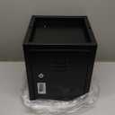 Suzile Lockable Storage Cabinet Metal Lockable Steel Storage Cabinet Organizer Lockers for Employees Vertical Metal Cabinets End Side Table Steel Bedside with Shelf(Black)