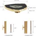 Malimali Unique Black Agate Cabinet Knobs and Pulls Set of 4, Knobs for Cabinets and Drawers Gold Dresser Knobs Bifold Door Knob for Closet Kitchen Cupboard
