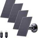 Zivif Solar Panel for Security Camera, 2W USB Solar Panel, Solar Charger Compatible for Rechargeable Battery Security Camera, USB C Solar Outdoor Camera with 360° Adjustable Mount, Black (4 Pack)