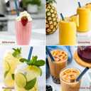 VANDBAO Camping Utensils Set, Portable Travel Utensils with Case for Fixing Tableware, Reusable Stainless Steel Cutlery Set, Includes Extra Steak Knife and Boba Straw, Lunch Flatware Silverware