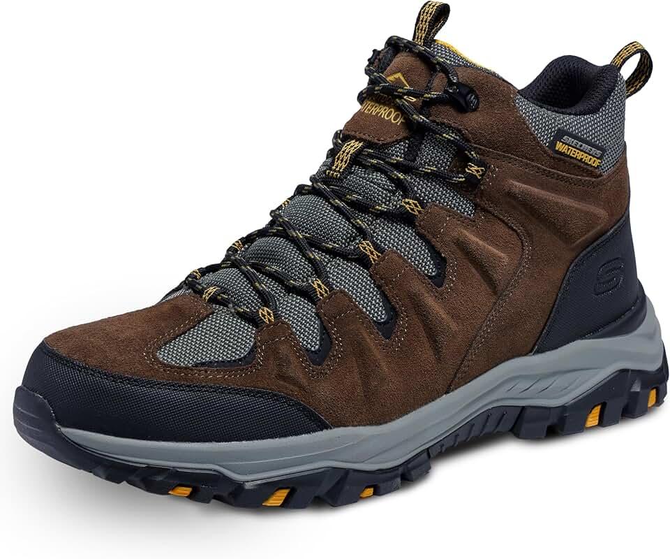 Skechers Men's USA Rickter - Branson Mid Top Waterproof Lace Up Hiker Boot 12 X-Wide