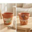Riseuvo 6 Inch Terracotta Pots with Saucers 4 Pack Medium Clay Flower Pots with Drainage HoleClay Pot for Succulents, Cactus and Indoor Plants, Wedding Favors