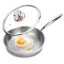 Ptacivow 8" Titanium Pans for Cooking,Pure Healthy Titanium Frying Pan