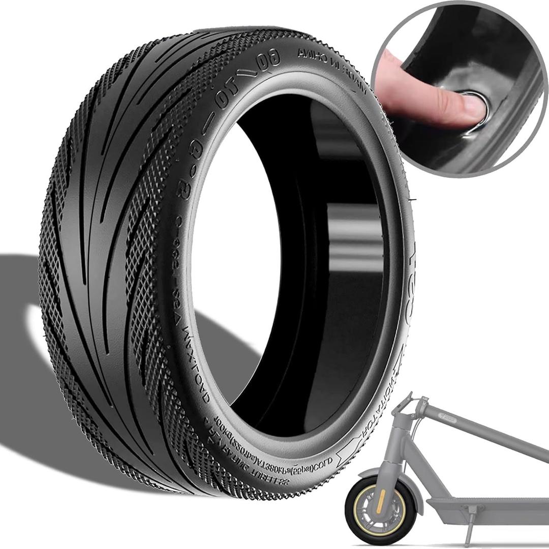 10 Inch Tire, 10x2.5 60/70-6.5 Vacuum Outer Tire for Segway Ninebot Max G30P G30LP Electric Scooter, Original Tubeless Tyre, Built-in Self-repair Glue, fit for VOLPAM SP01, Hiboy S2 MAX