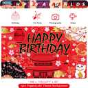 Hibachi Party Decoration Supplies - Hibachi Happy Birthday Backdrop, Japanese Photography Background for Japanese Chinese Decorations (71 * 47inches)