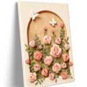 Pink Rose Floral Canvas Wall Art Prints Aesthetic Flower Wall Decor Prints