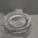 32 Pack Charger Plates Set Reef Chargers for Dinner Table Serving Tray Floral Plastic Decorative Plates for Table Setting Wedding Party, 13 Inch (Silver)