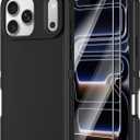 Annymall for iPhone 17 Pro Case with Screen Protector, Heavy Duty 3-Layer Drop Protection DustProof, Military Grade Shock-Absorbing Rugged Bumper Phone Cases Cover for Apple 17 Pro 6.3" (Black)