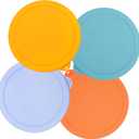 4 Cup Round Silicone Replacement Lids for Pyrex 7201-PC Glass Bowls, 4 Pack Storage Cover, Microwave & Dishwasher & Freezer Safe (Container not Included)
