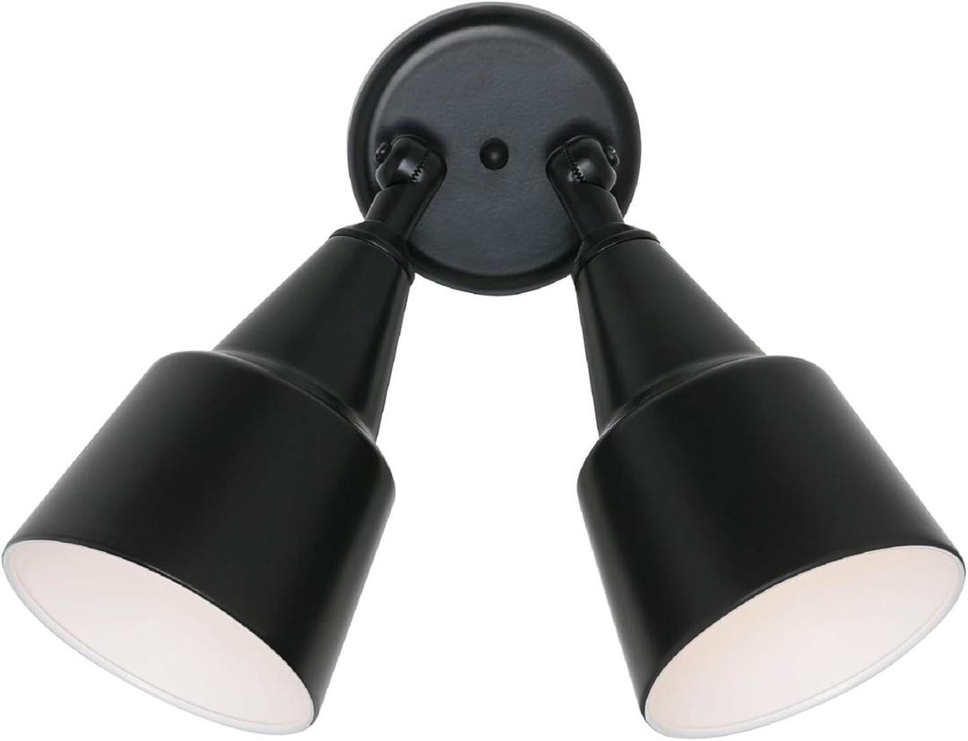Generation Lighting 2-Light Adjustable Swivel Flood Light in Black
Wet-Rated Aluminum Swivel Fixture with Matching Shade, an Exterior Lighting Fixture and Outdoor Lamp for Home Security