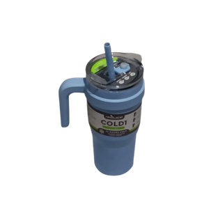 Reduce 24 oz Tumbler with Handle and Straw - Stainless Steel with Sip-It-Your-Way Lid - Keeps Drinks Cold up to 24 Hours - Sweat Proof, Dishwasher Safe, BPA Free - Glacier, Opaque Gloss