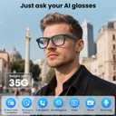 Mingtawn AI Smart Glasses 4K HD Camera, BT Call, 800W Anti-Shake Camera Glasses with Video Recording Dual Mic, Simultaneous Interpretation/GPT Identify Objects, 270mAh Blue Light GlassesBlue Light